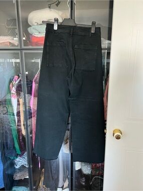 Zara Black Wide-Leg Cropped Pants